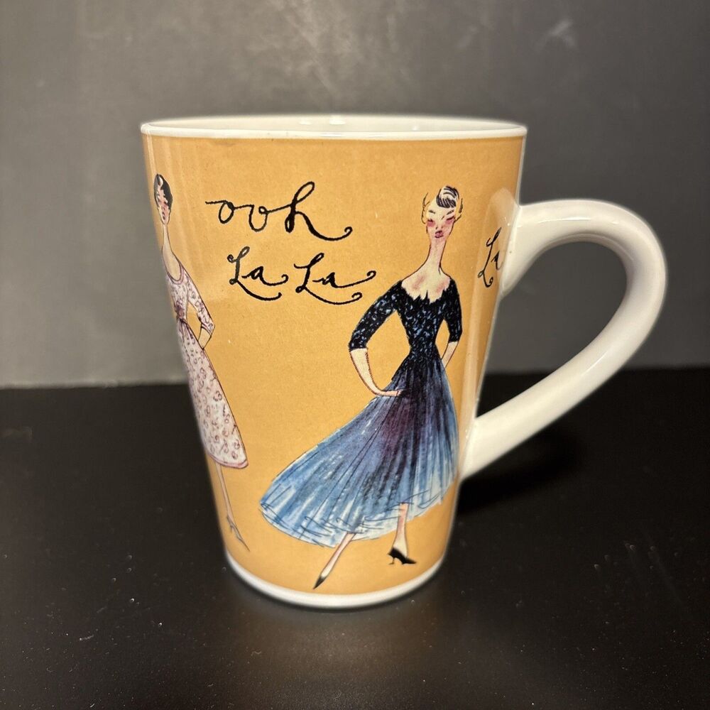 Y2K “Ooh La La” Rosanna porcelain mug VTG Cocktail gowns French TresChic 11 oz.